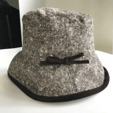 Summer Tompkins Wool Tweed Bucket Hat Brown Beige Mujers Sz L/XL Packable Lined  eb-17226947